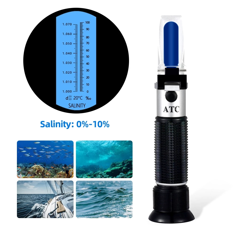 Aquarium Marine Salt - Refractómetro de salinidad 0-10% 1.000-1. 070sg